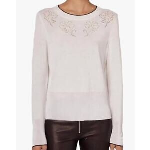 Rag & Bone‎ Adriana Eyelet Border Black Trim Jumper Sweater